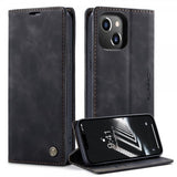CaseMe iPhone 14 Plus Fodral Retro Flip Svart