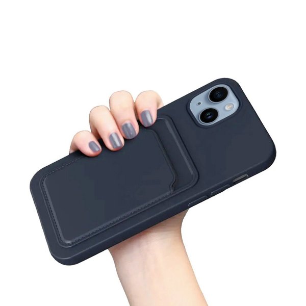 iPhone 14 Plus Skal Korthållare Blå