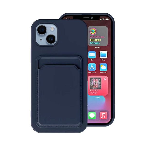 iPhone 14 Plus Skal Korthållare Blå