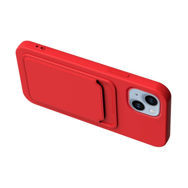 iPhone 14 Plus Skal Korthållare Röd