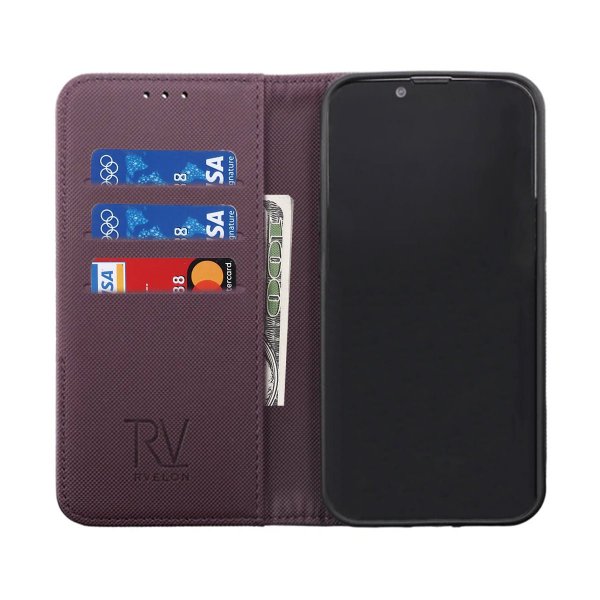 Rvelon iPhone 14 Plus Fodral Utfällbart Kortfack Lila