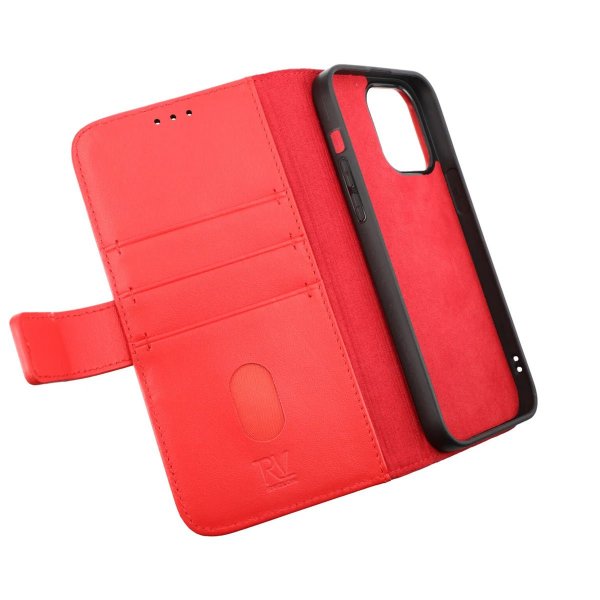 Rvelon iPhone 14 Plus Fodral Äkta Läder Röd