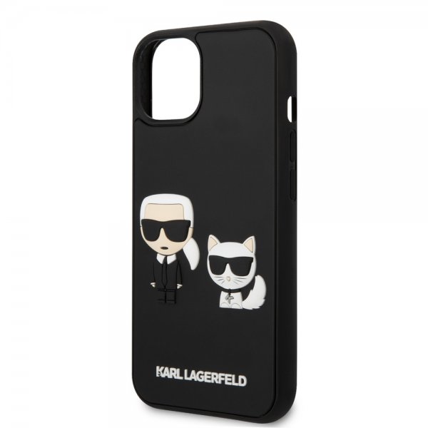 Karl Lagerfeld iPhone 14 Plus Skal 3D Rubber Karl & Choupette Svart