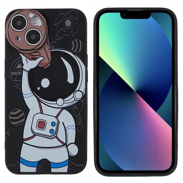 iPhone 14 Plus Skal Astronaut Svart Brun