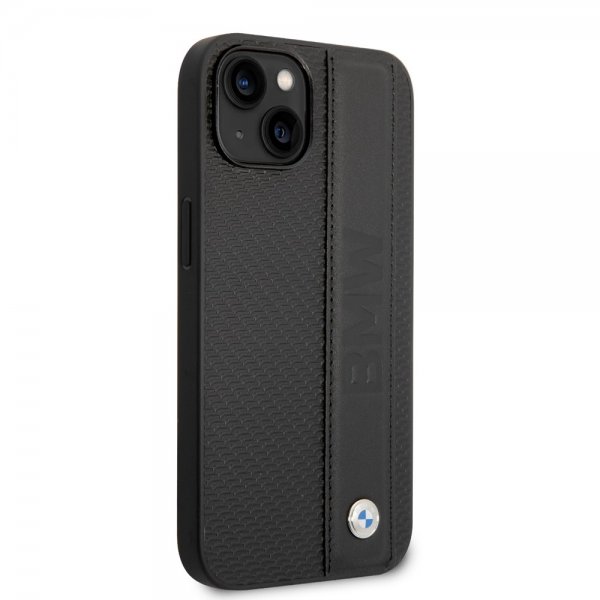 BMW iPhone 14 Plus Skal Big Logo Stripe Svart