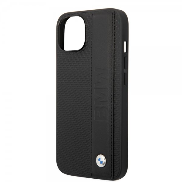 BMW iPhone 14 Plus Skal Big Logo Stripe Svart
