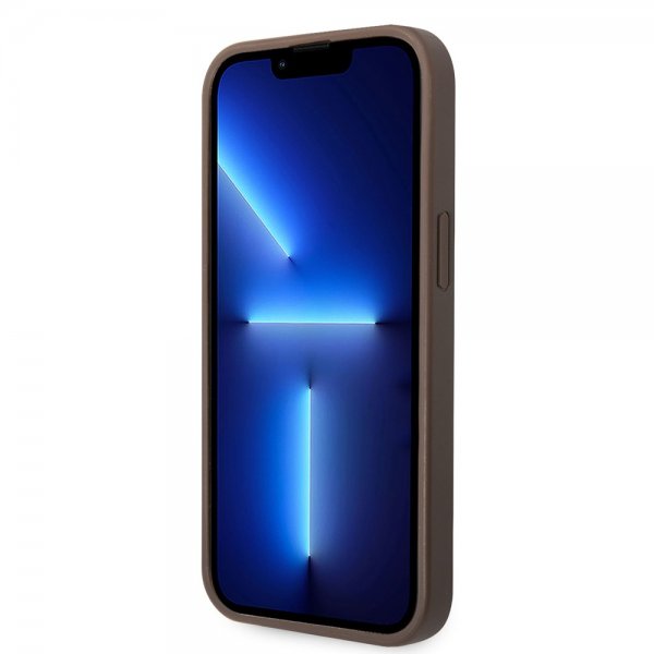 Guess iPhone 14 Plus Skal Big Metal Logo Brun