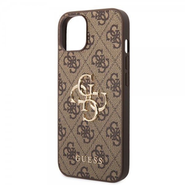 Guess iPhone 14 Plus Skal Big Metal Logo Brun