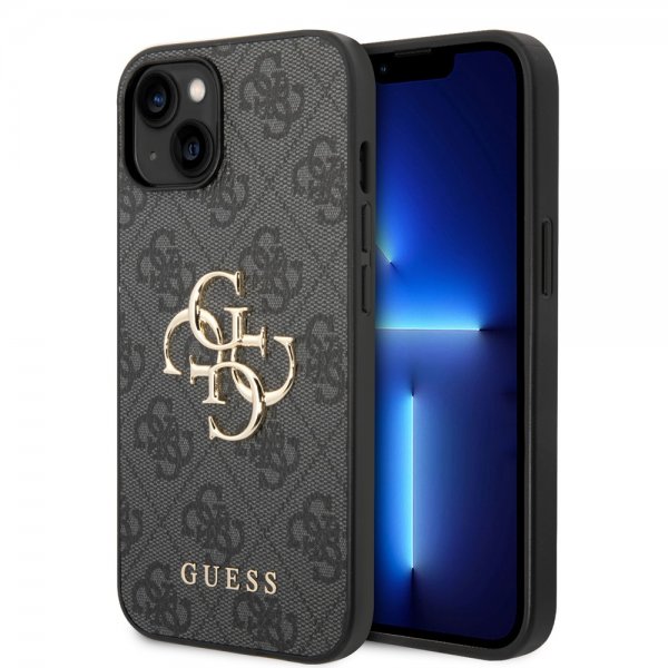 Guess iPhone 14 Plus Skal Big Metal Logo Grå