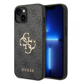 Guess iPhone 14 Plus Skal Big Metal Logo Grå