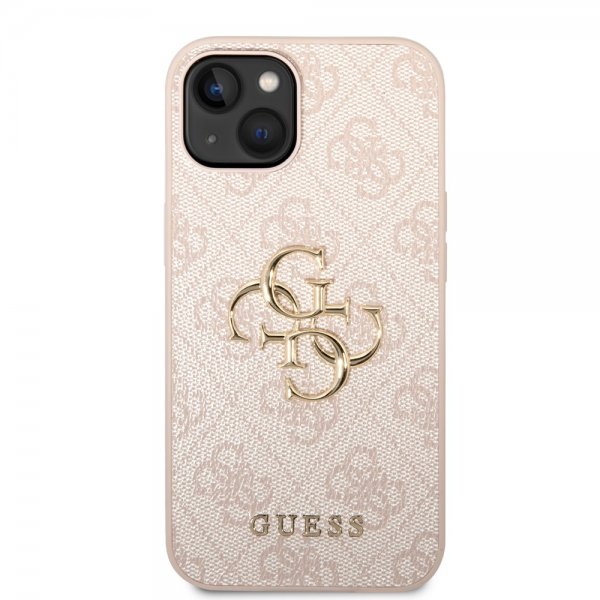 Guess iPhone 14 Plus Skal Big Metal Logo Rosa