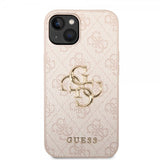 Guess iPhone 14 Plus Skal Big Metal Logo Rosa