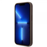 Guess iPhone 14 Plus Skal Bottom Stripe Metal Logo Brun