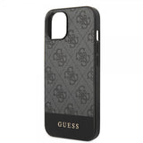 Guess iPhone 14 Plus Skal Bottom Stripe Metal Logo Grå
