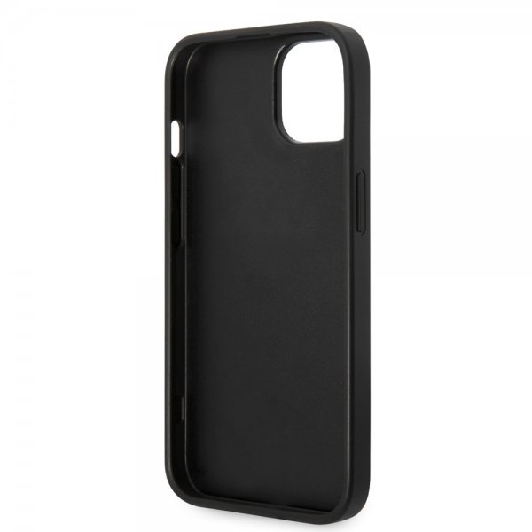 Guess iPhone 14 Plus Skal Bottom Stripe Metal Logo Grå