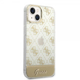 Guess iPhone 14 Plus Skal Bottom Stripe Script Logo Guld
