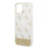 Guess iPhone 14 Plus Skal Bottom Stripe Script Logo Guld