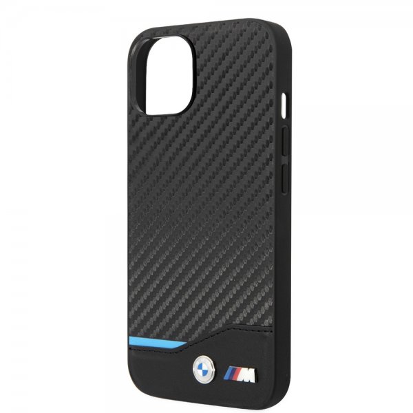 BMW iPhone 14 Plus Skal Carbon Effect Printed Logo Svart