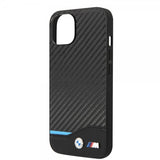 BMW iPhone 14 Plus Skal Carbon Effect Printed Logo Svart