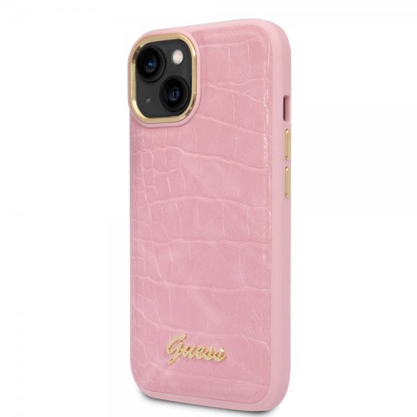 Guess iPhone 14 Plus Skal Croco Rosa