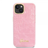 Guess iPhone 14 Plus Skal Croco Rosa