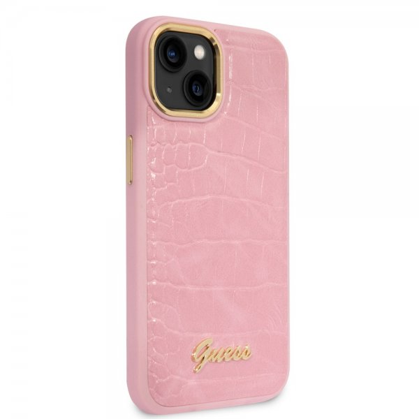 Guess iPhone 14 Plus Skal Croco Rosa