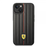 Ferrari iPhone 14 Plus Skal Embossed Stripes Röd