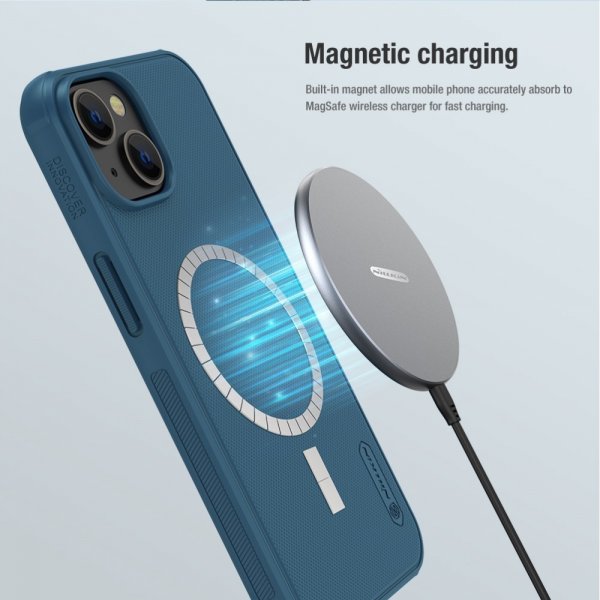 Nillkin iPhone 14 Plus Skal Frosted Shield Pro MagSafe Blå