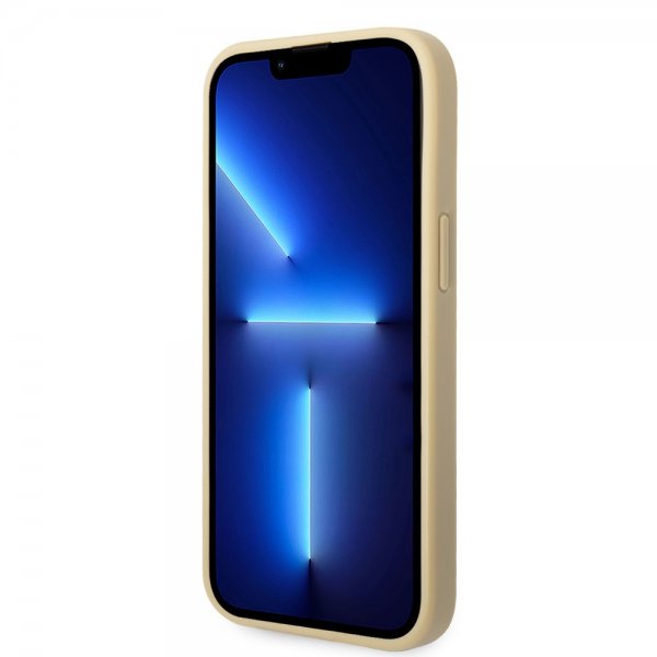 Guess iPhone 14 Plus Skal Glitter Flakes Metal Logo Guld