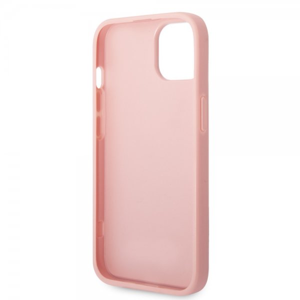 Guess iPhone 14 Plus Skal Glitter Flakes Metal Logo Rosa