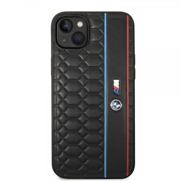 BMW iPhone 14 Plus Skal Hexagonal Pattern Svart