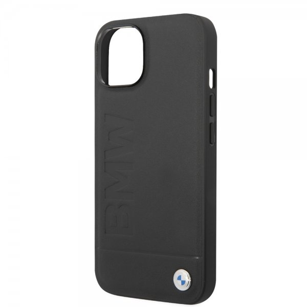 BMW iPhone 14 Plus Skal Hot Stamp Metal Logo Svart