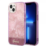 Guess iPhone 14 Plus Skal Jungle Rosa