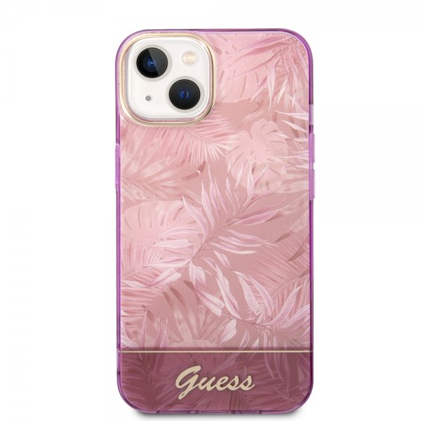 Guess iPhone 14 Plus Skal Jungle Rosa