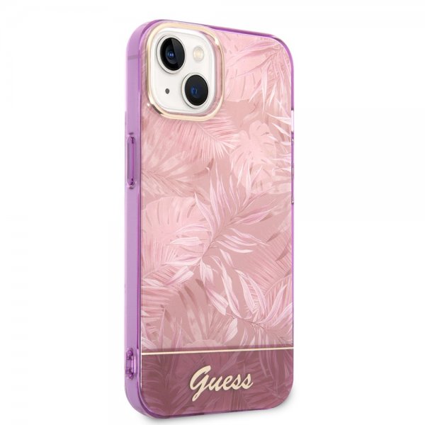 Guess iPhone 14 Plus Skal Jungle Rosa