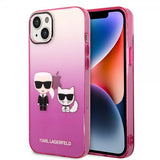 Karl Lagerfeld iPhone 14 Plus Skal Karl & Choupette Gradient Rosa