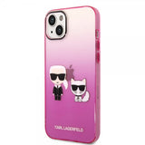 Karl Lagerfeld iPhone 14 Plus Skal Karl & Choupette Gradient Rosa