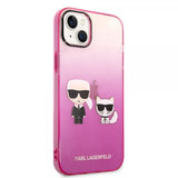 Karl Lagerfeld iPhone 14 Plus Skal Karl & Choupette Gradient Rosa