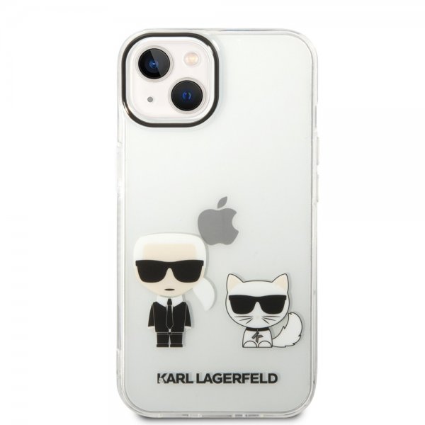 Karl Lagerfeld iPhone 14 Plus Skal Karl & Choupette Gradient Vit
