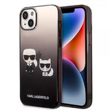 Karl Lagerfeld iPhone 14 Plus Skal Karl & Choupette Gradient Svart