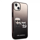 Karl Lagerfeld iPhone 14 Plus Skal Karl & Choupette Gradient Svart