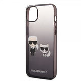 Karl Lagerfeld iPhone 14 Plus Skal Karl & Choupette Gradient Svart