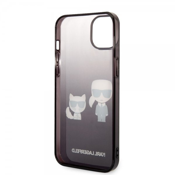 Karl Lagerfeld iPhone 14 Plus Skal Karl & Choupette Gradient Svart