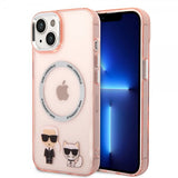 Karl Lagerfeld iPhone 14 Plus Skal Karl & Choupette MagSafe Rosa