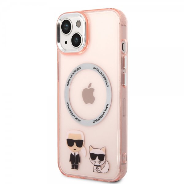 Karl Lagerfeld iPhone 14 Plus Skal Karl & Choupette MagSafe Rosa