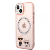 Karl Lagerfeld iPhone 14 Plus Skal Karl & Choupette MagSafe Rosa