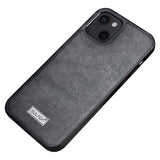 Sulada iPhone 14 Plus Skal Lädertextur Svart