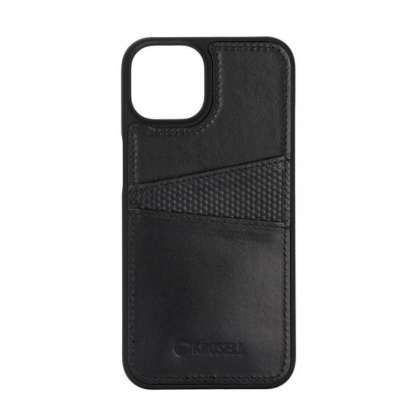 Krusell iPhone 14 Plus Skal Leather CardCover Svart