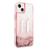Karl Lagerfeld iPhone 14 Plus Skal Liquid Glitter Big Logo Rosa