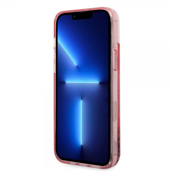 Karl Lagerfeld iPhone 14 Plus Skal Liquid Glitter Big Logo Rosa